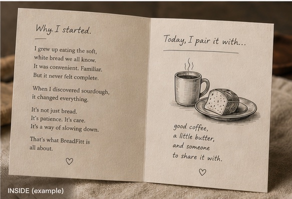 Inside spread of the final BreadFitt journal design