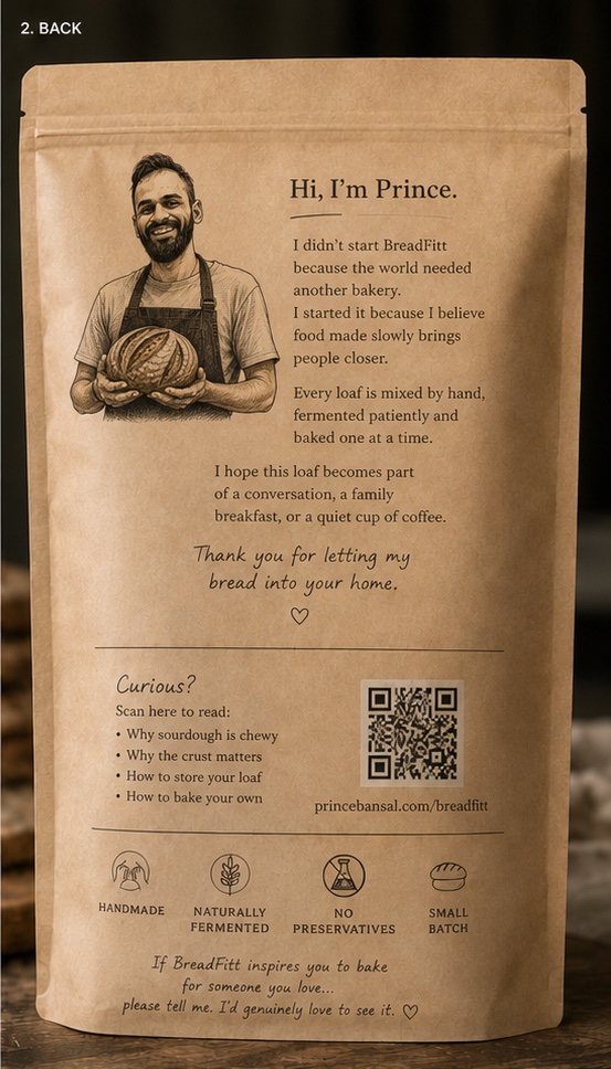 Back of the final BreadFitt pouch design